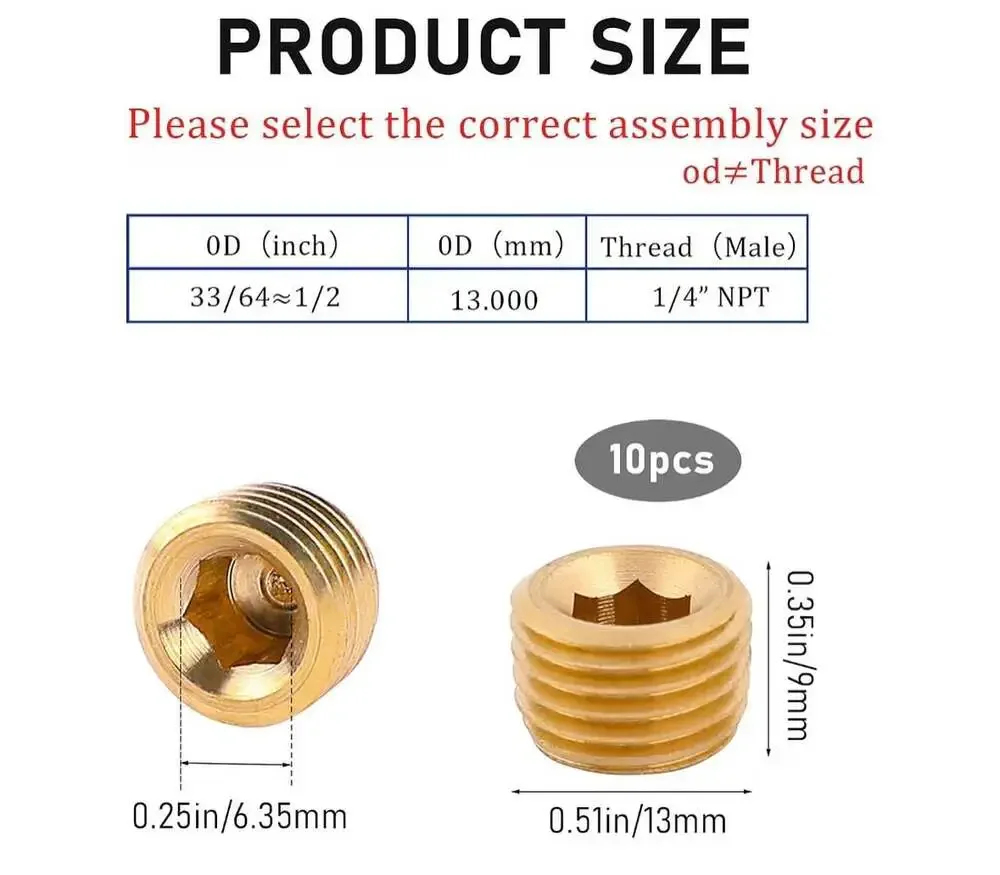 10 Pcs 1/4